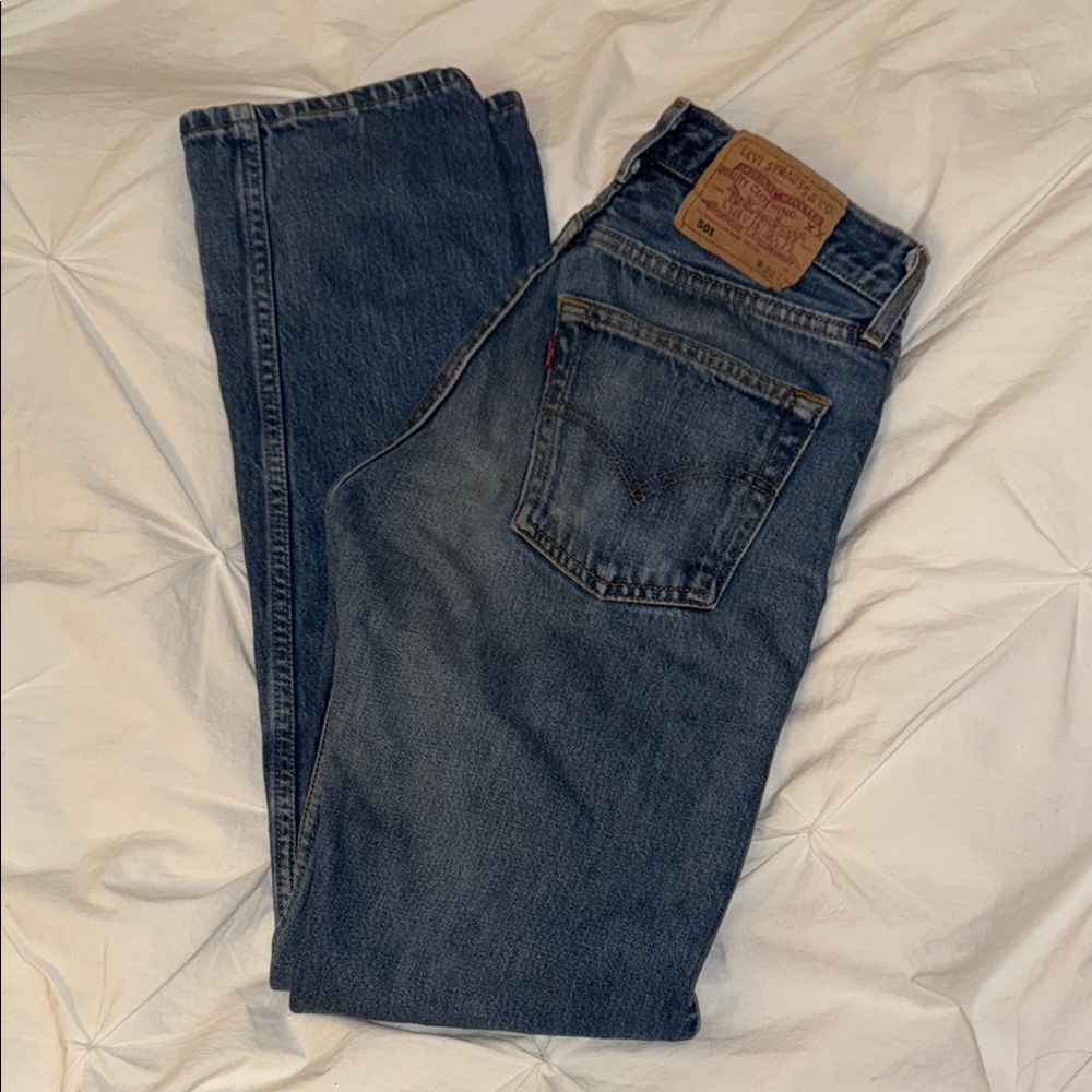 Levi's 501 Blue Straight Jeans Classic Denim